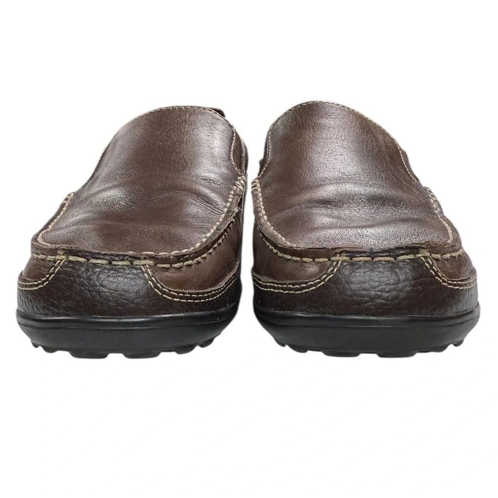 Cole‎ Haan Mens 9W Brown Leather Slip On Loafer Driving Moccasin Shoes